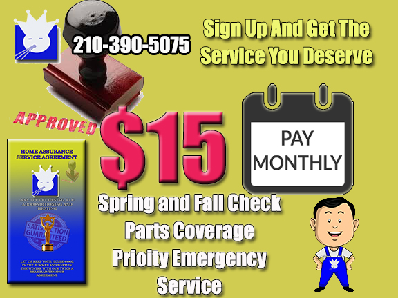 Sign up and get the service you deserve and only pay $15 a month for emergency air-conditioning repair, parts coverage, spring and fall checkups, and priority emergency heating and air-conditioning repair services all for the affordable $15 a month San Antonio. Our home assurance service agreement is an all in one comprehensive package that includes maintaining your heating and air-conditioning system and making sure that when a repair is needed you are first in line San Antonio. Dryer Dryer vent cleaning at affordable prices San Antonio. Air Duct Cleaning at affordable pricesSan Antonio.